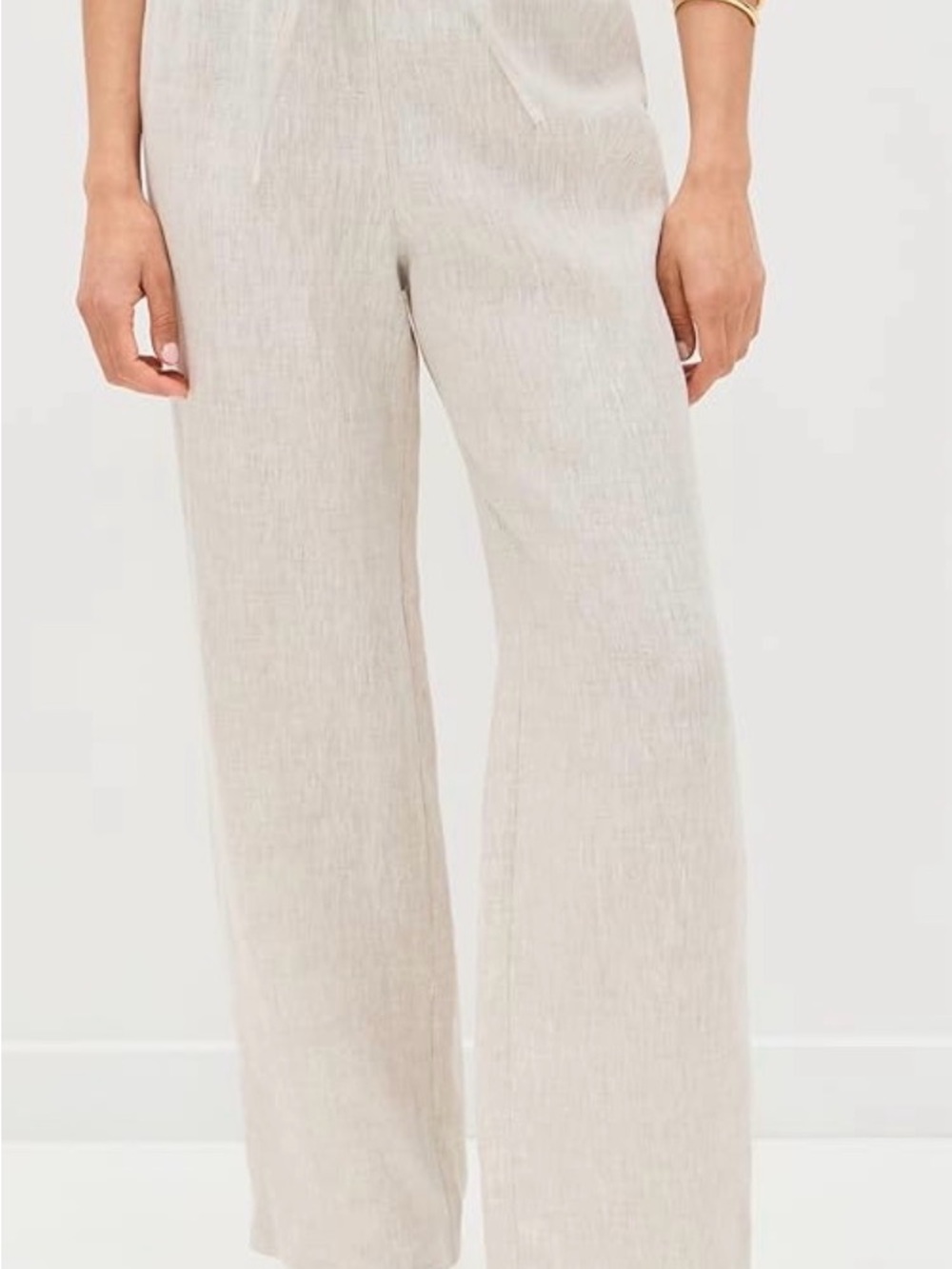Reformation Olina Linen Pants in Oatmeal
